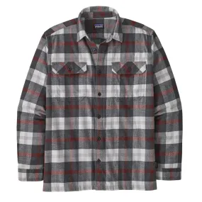 Patagonia Long Sleeve Organic Cotton Midweight Fjord Flannel Shirt Forage / Ink Black