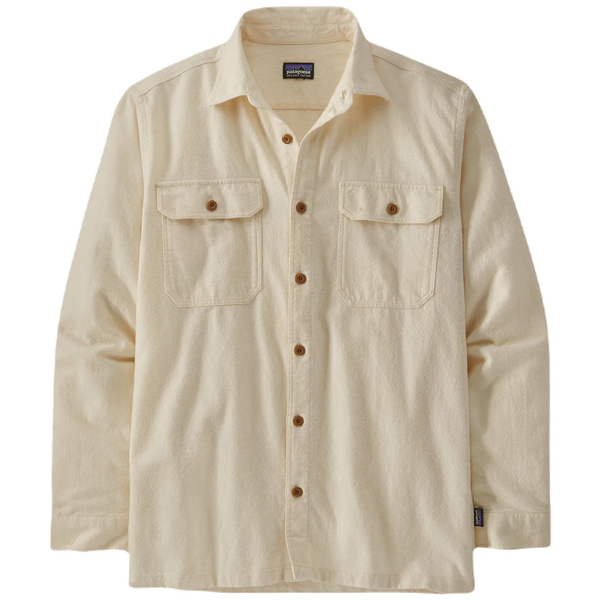 Patagonia Men's Undyed Natural Long-Sleeved Organic Cotton Midweight Fjord Flannel Shirt