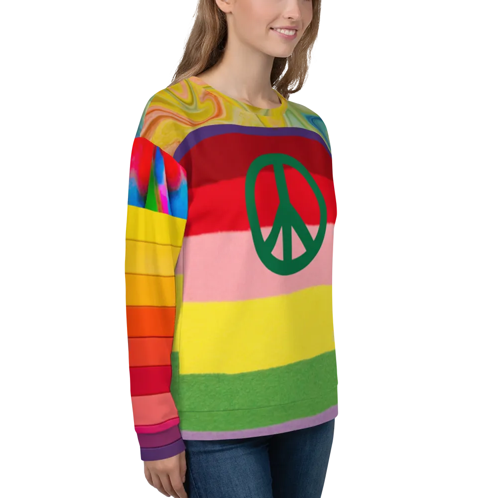 Peace, Love, and Rainbows Sweatshirt for Sale