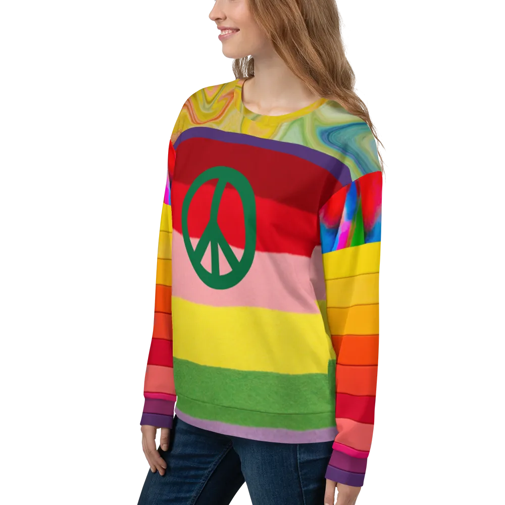 Peace, Love, and Rainbows Sweatshirt for Sale