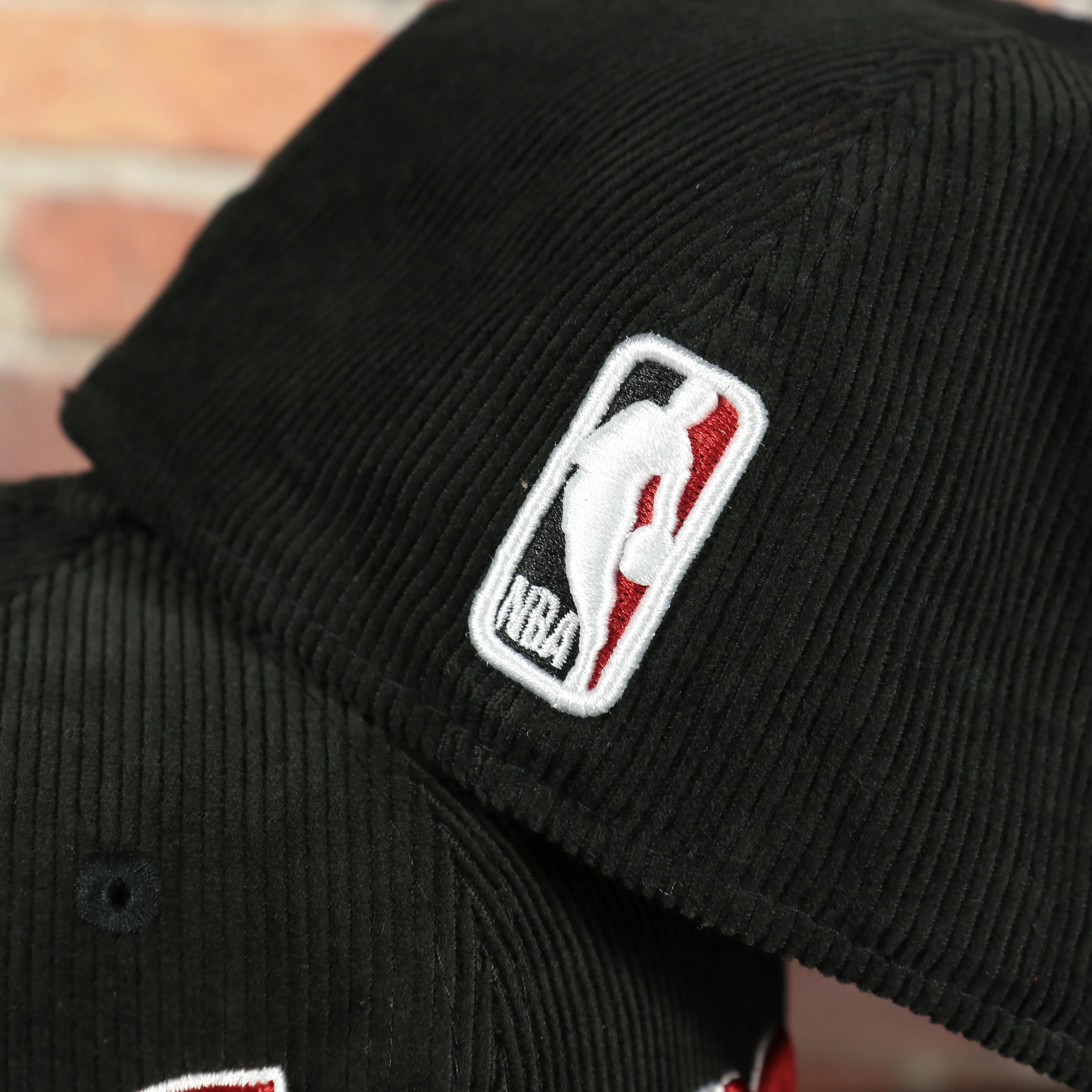 Philadelphia 76ers City Edition Sixers Script Spectrum Side Patch Black Corduroy Red Bottom 59Fifty Fitted Cap