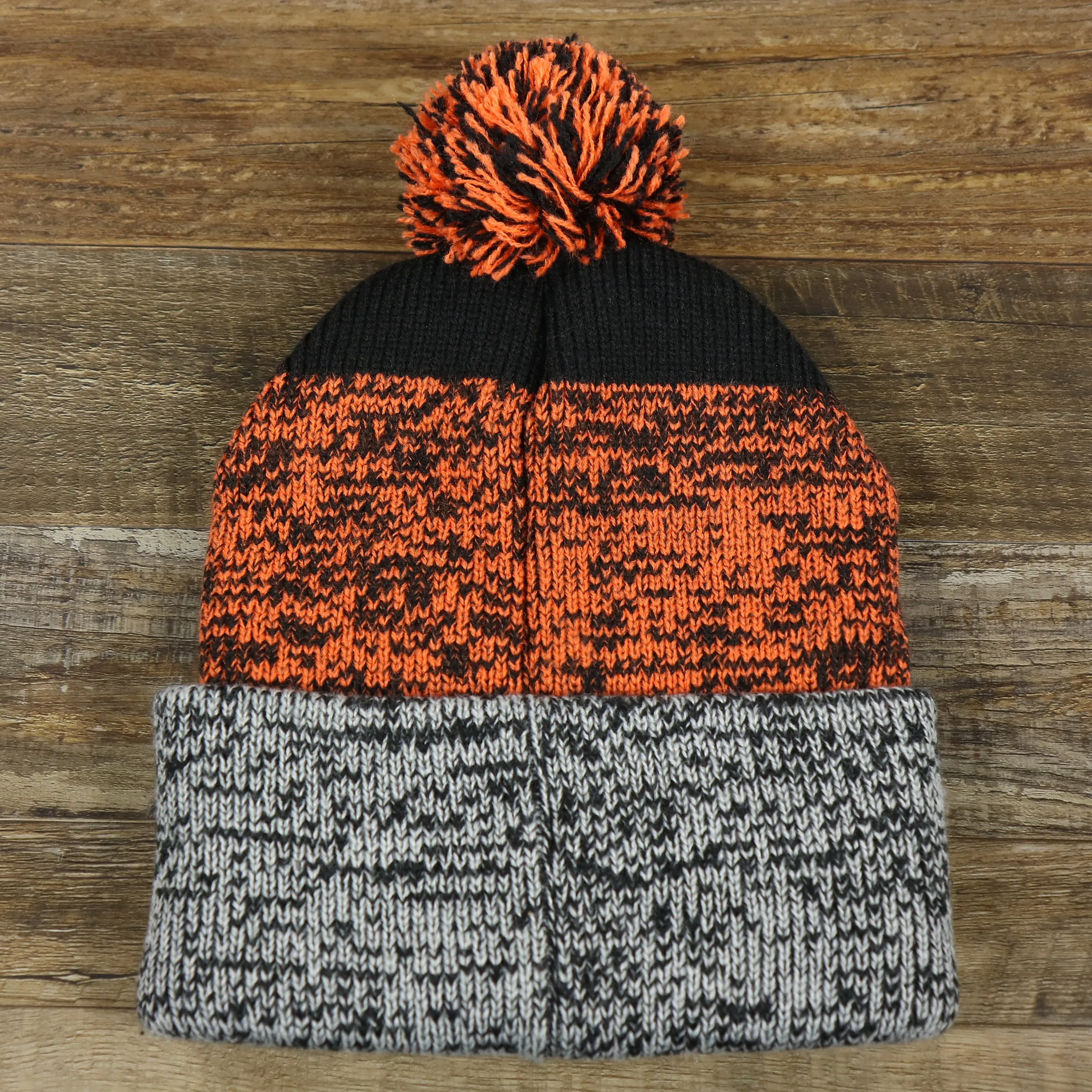 Philadelphia Flyers Knit Winter Beanie - Black, Orange, Gray (with Pom Pom)