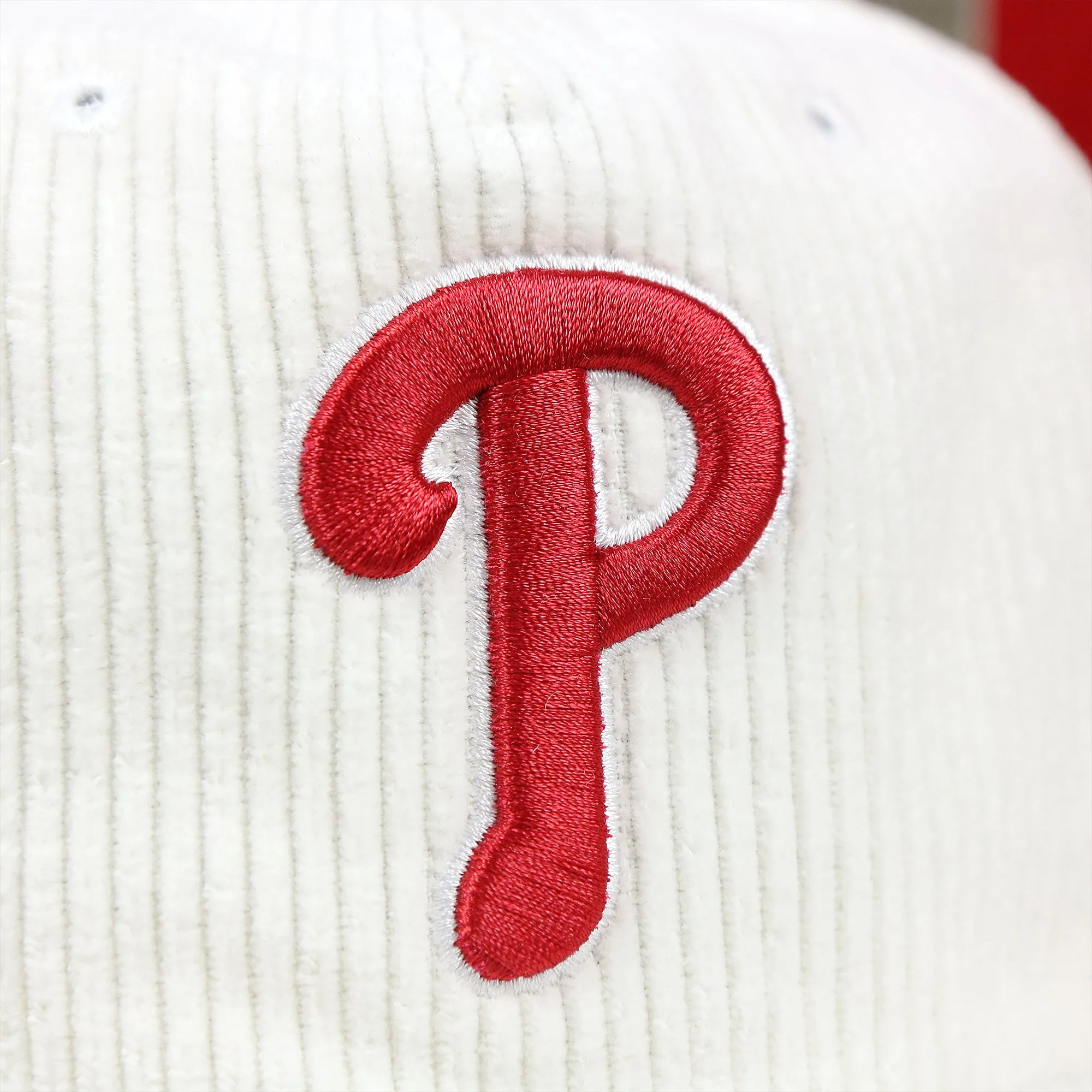 Philadelphia Phillies Corduroy Snapback Hat | White Corduroy Snap Cap - Buy Now