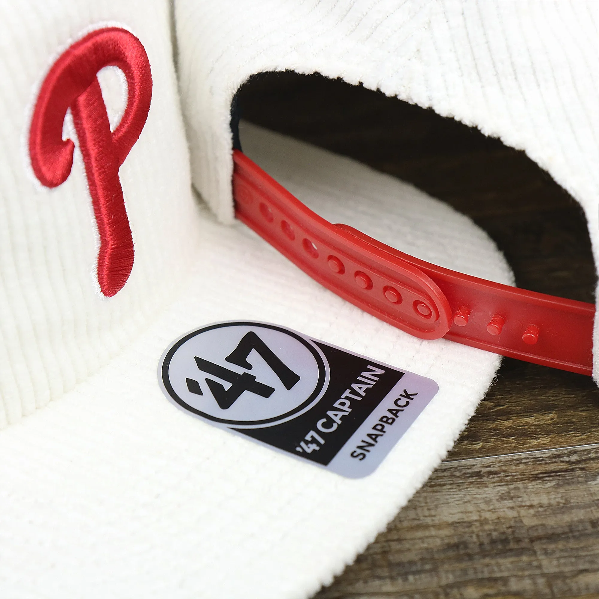 Philadelphia Phillies Corduroy Snapback Hat | White Corduroy Snap Cap - Buy Now