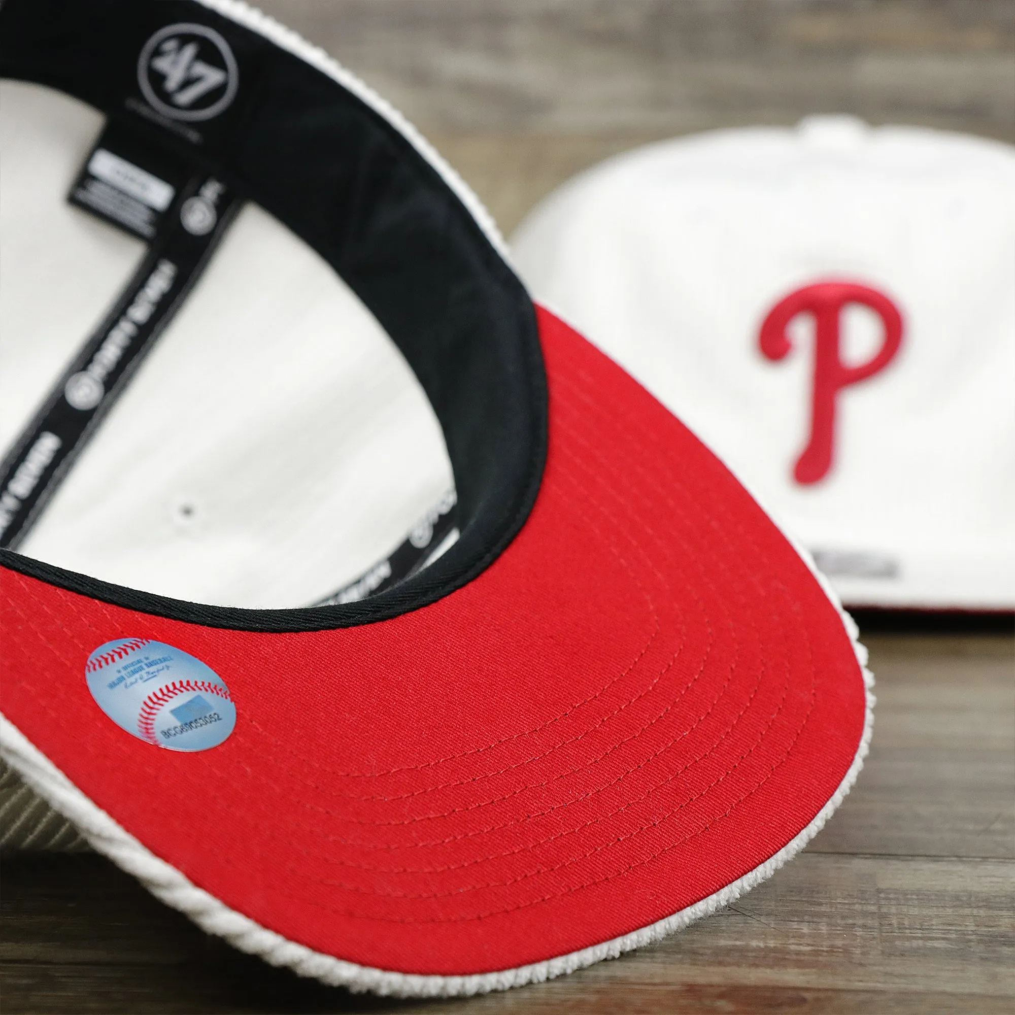 Philadelphia Phillies Corduroy Snapback Hat | White Corduroy Snap Cap - Buy Now