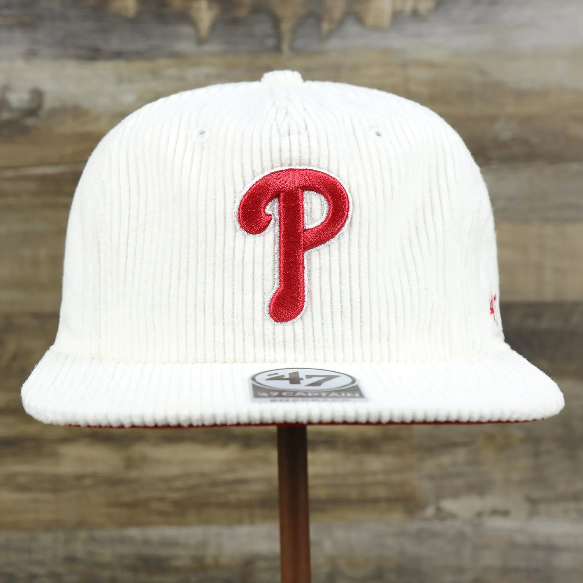 Philadelphia Phillies Corduroy Snapback Hat | White Corduroy Snap Cap - Buy Now