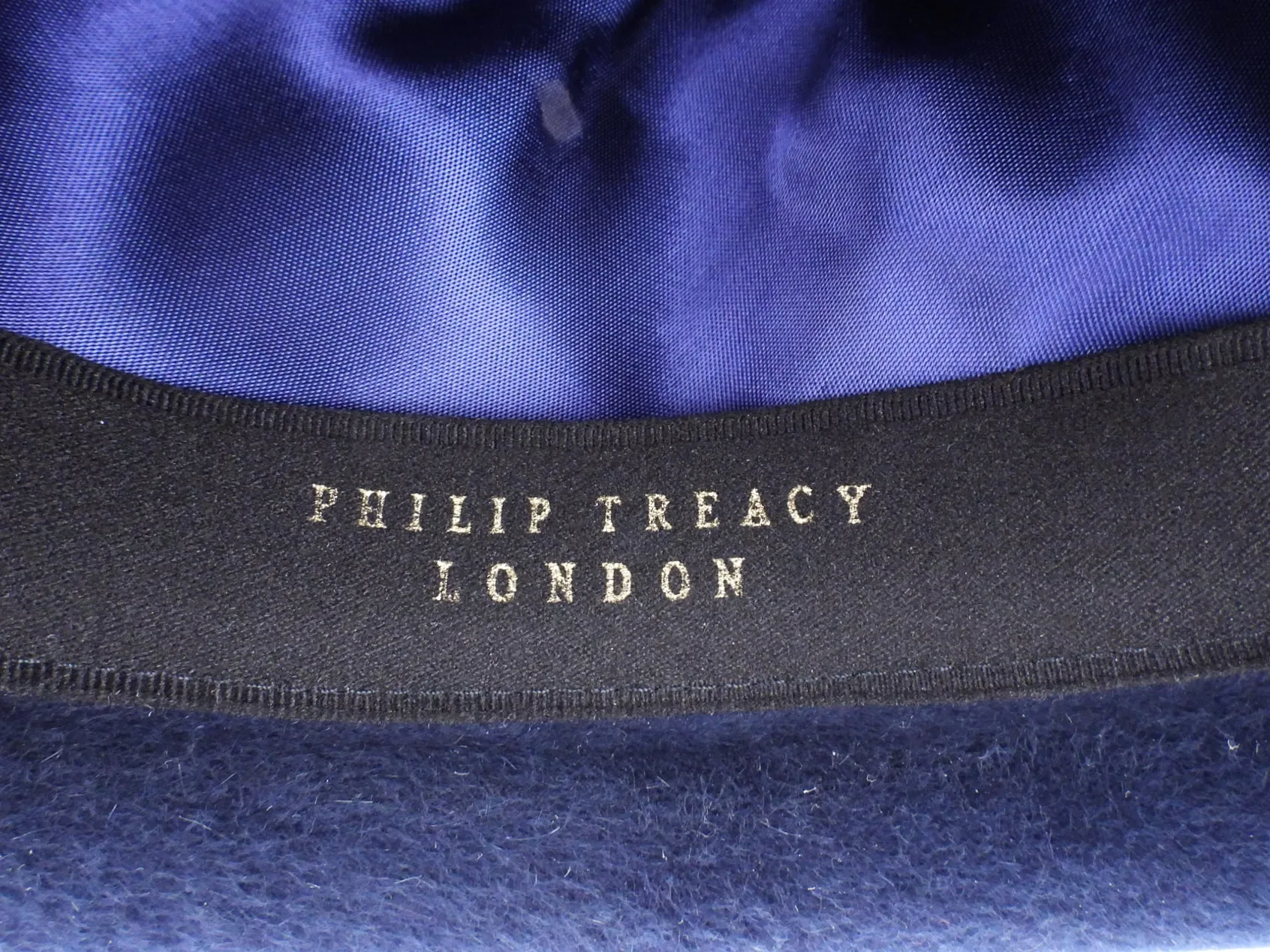 Philip Treacy Navy Blue Bucket Hat is a popular and stylish wool felt hat (DW442)