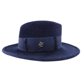 Philip Treacy Navy Blue Bucket Hat is a popular and stylish wool felt hat (DW442)