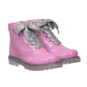 Pink Rococo Leather Boots