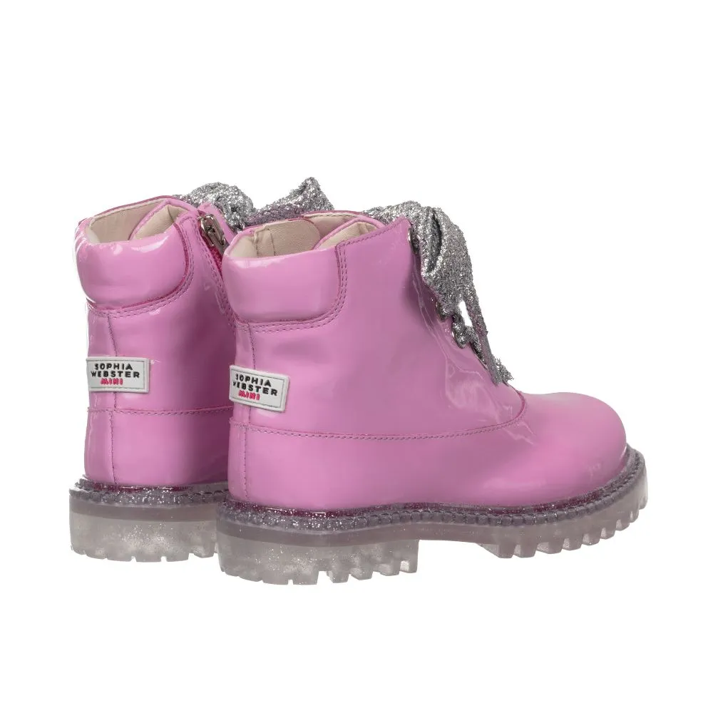 Pink Rococo Leather Boots