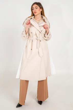 Pleated trench coat.