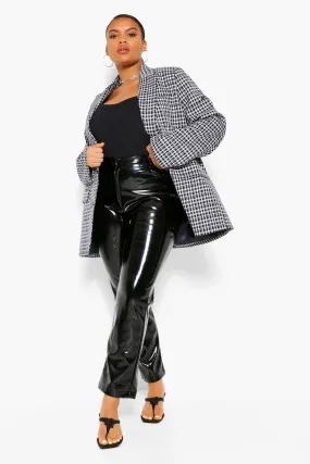 Plus Checked Tailored Boyfriend Blazer