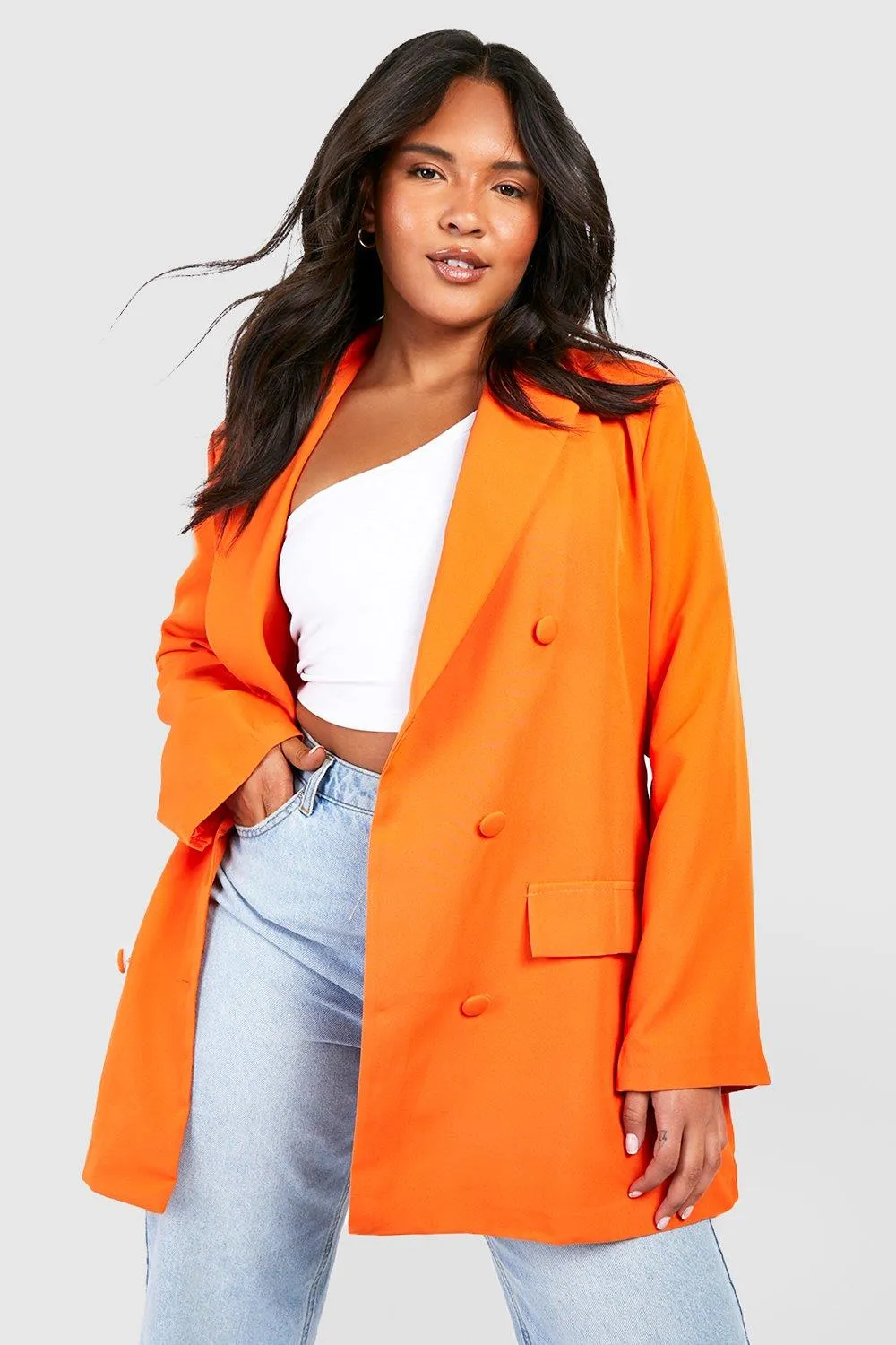 Plus Color Pop Longline Blazer