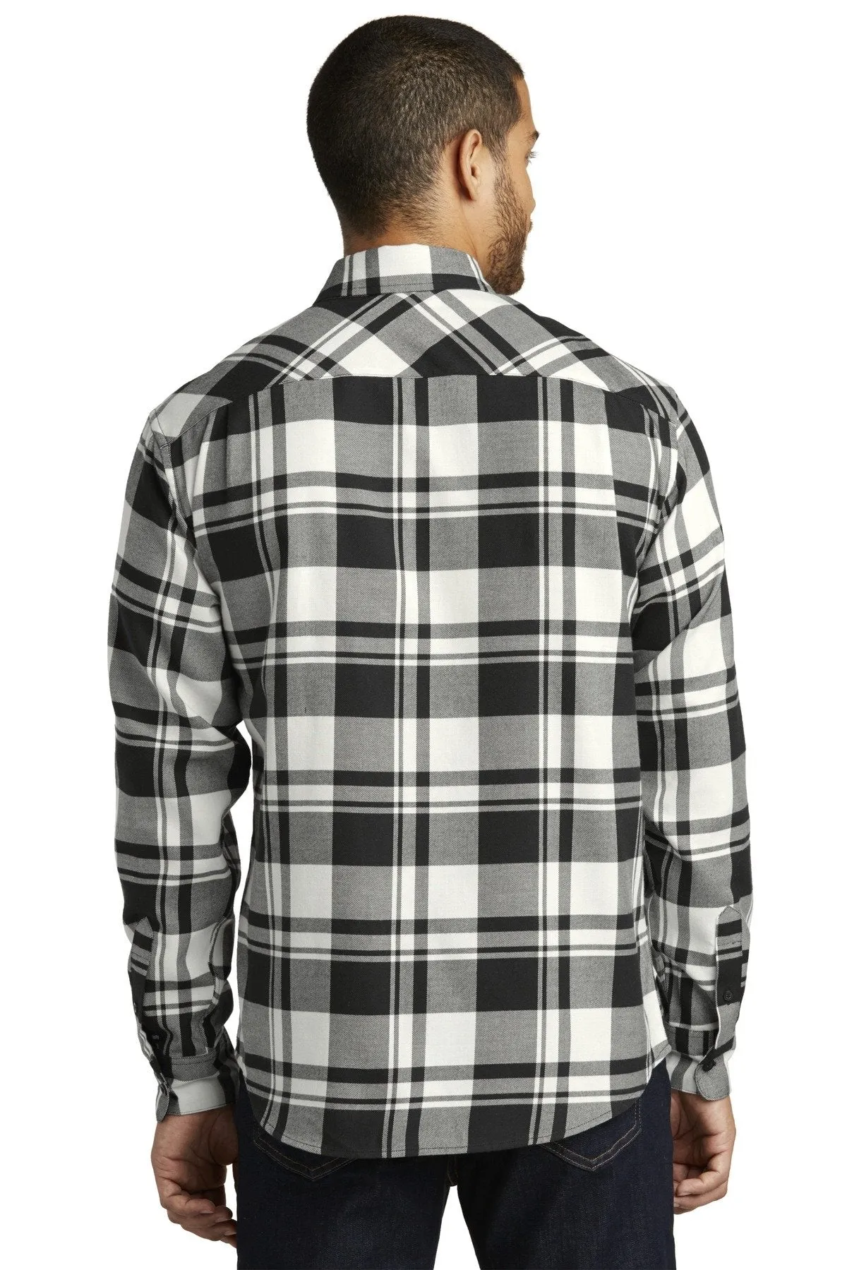 Port Authority Plaid Flannel Shirt W668 Snow White/ Black