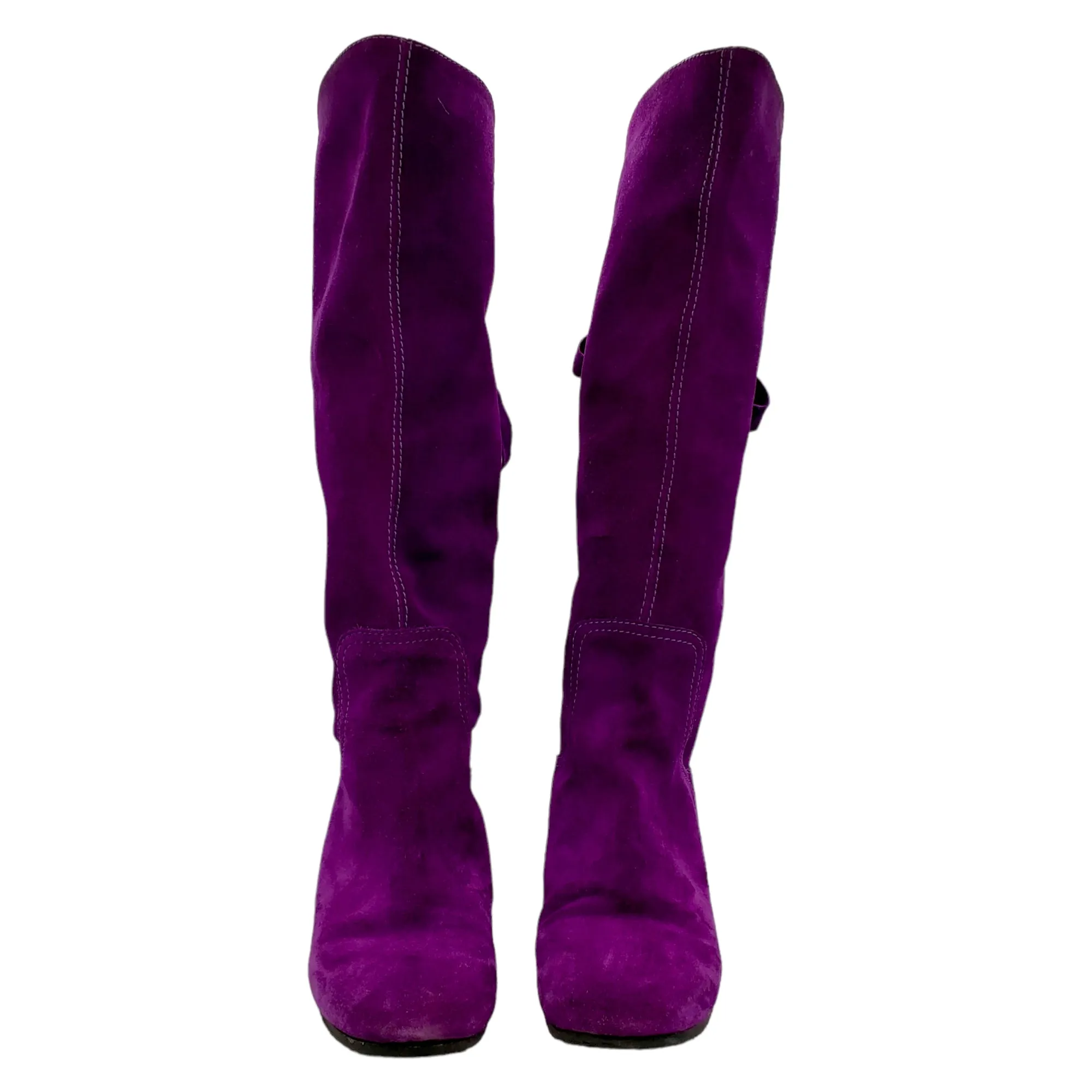 Pretty Ballerinas Purple Suede Knee Length Boots