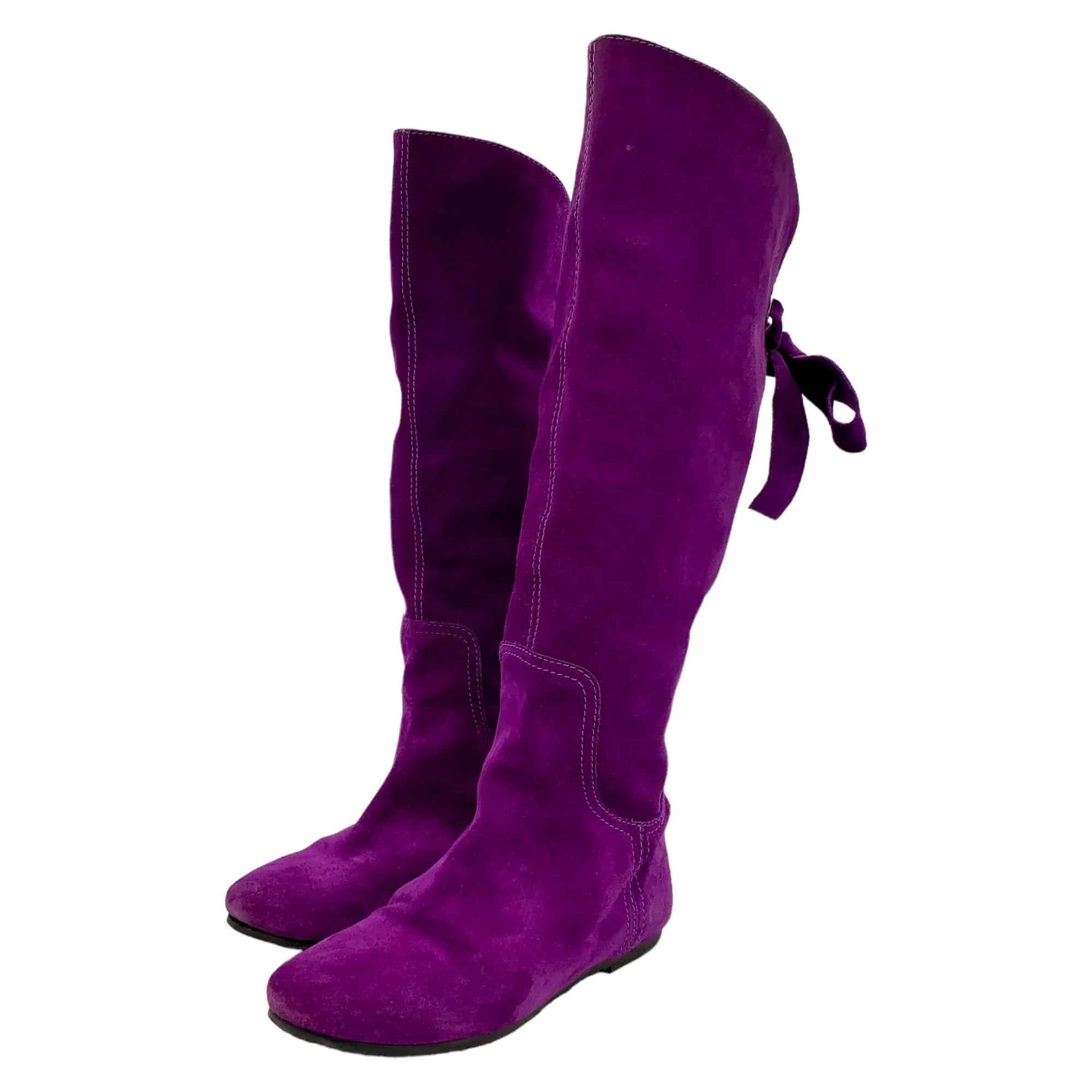 Pretty Ballerinas Purple Suede Knee Length Boots