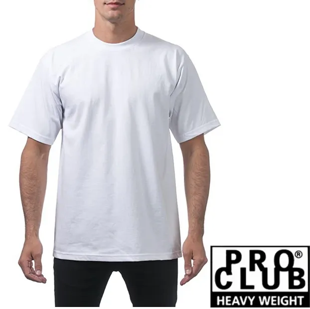 PRO CLUB  |Unisex Street Style V-Neck Plain Cotton Short Sleeves