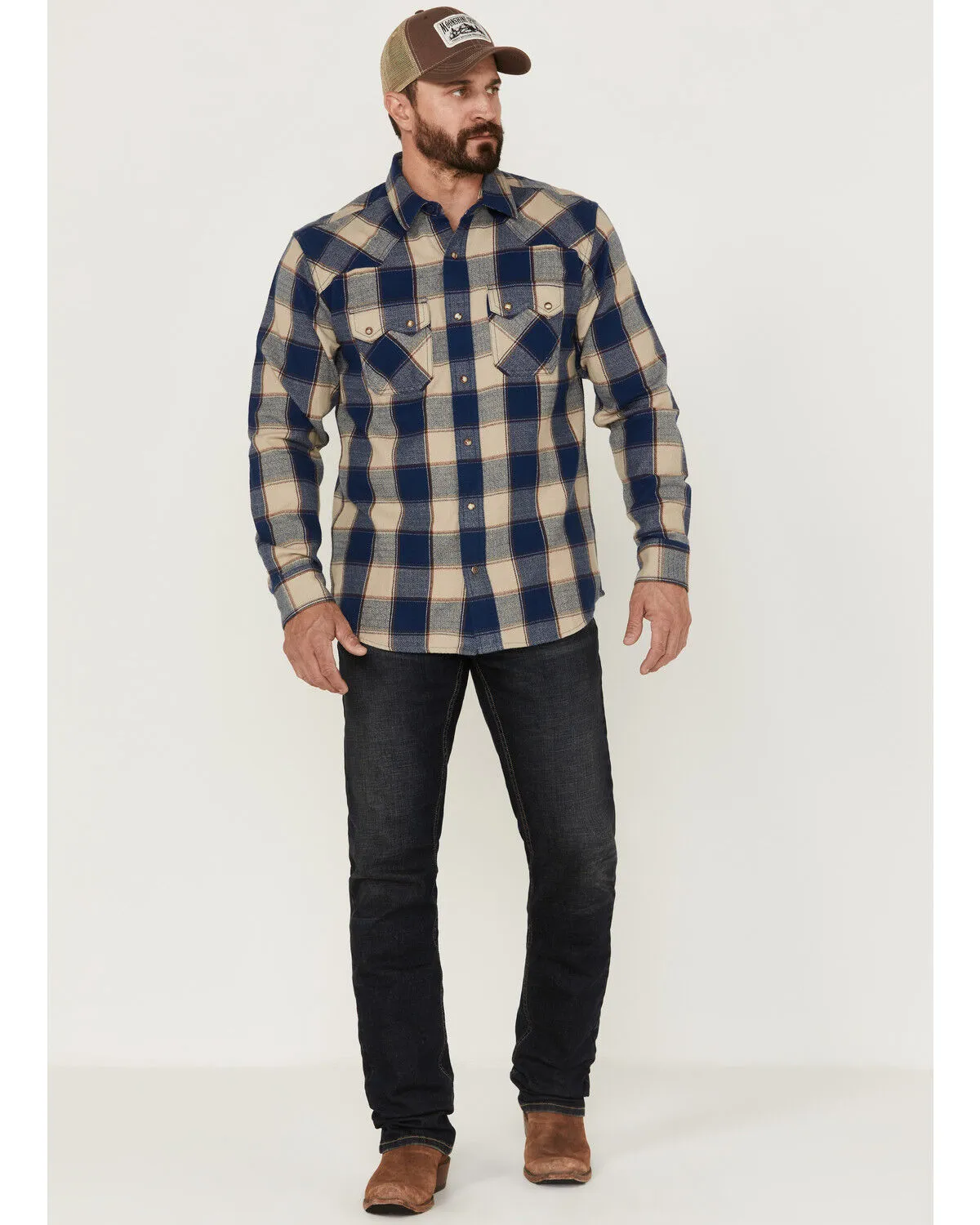 Product Name:  Ariat Men's Howie Retro Plaid Long Sleeve Snap Western Flannel Shirt