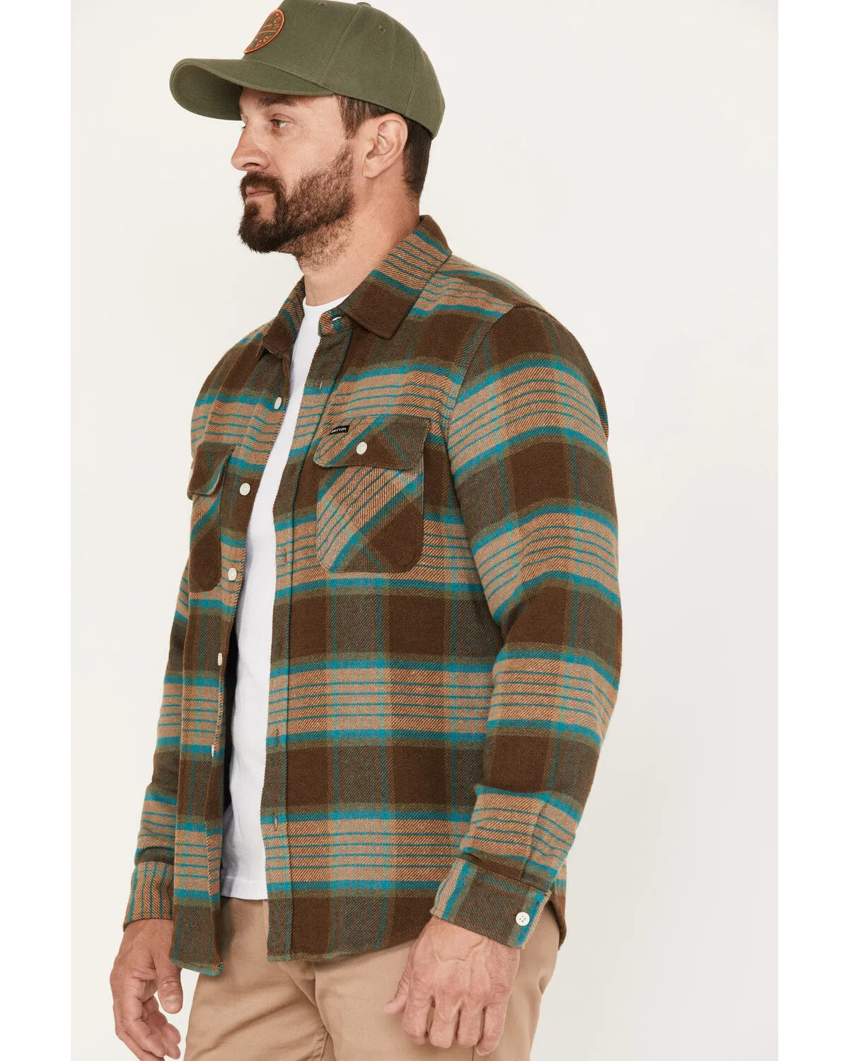 Product Name:  Brixton Men's Bowery Plaid Print Long Sleeve Button-Down Flannel Shirt