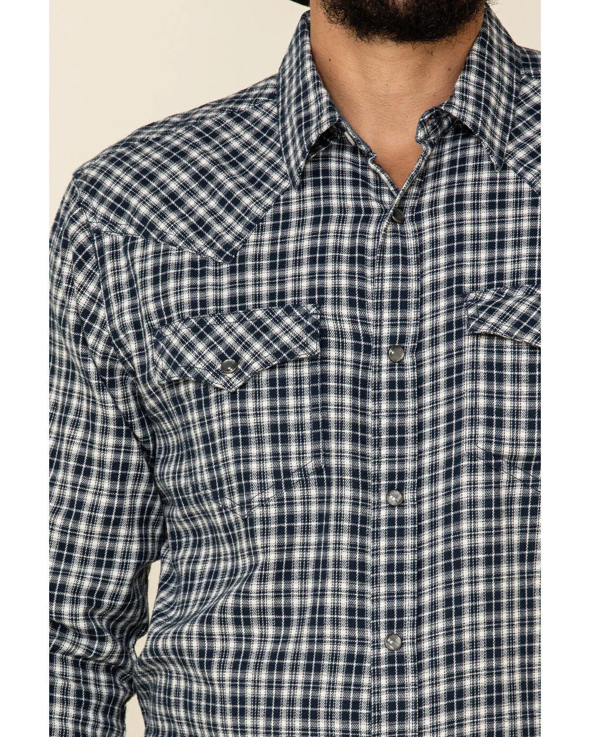 Product Name:  Cody James Men's Ash Small Plaid Long Sleeve Western Flannel Shirt