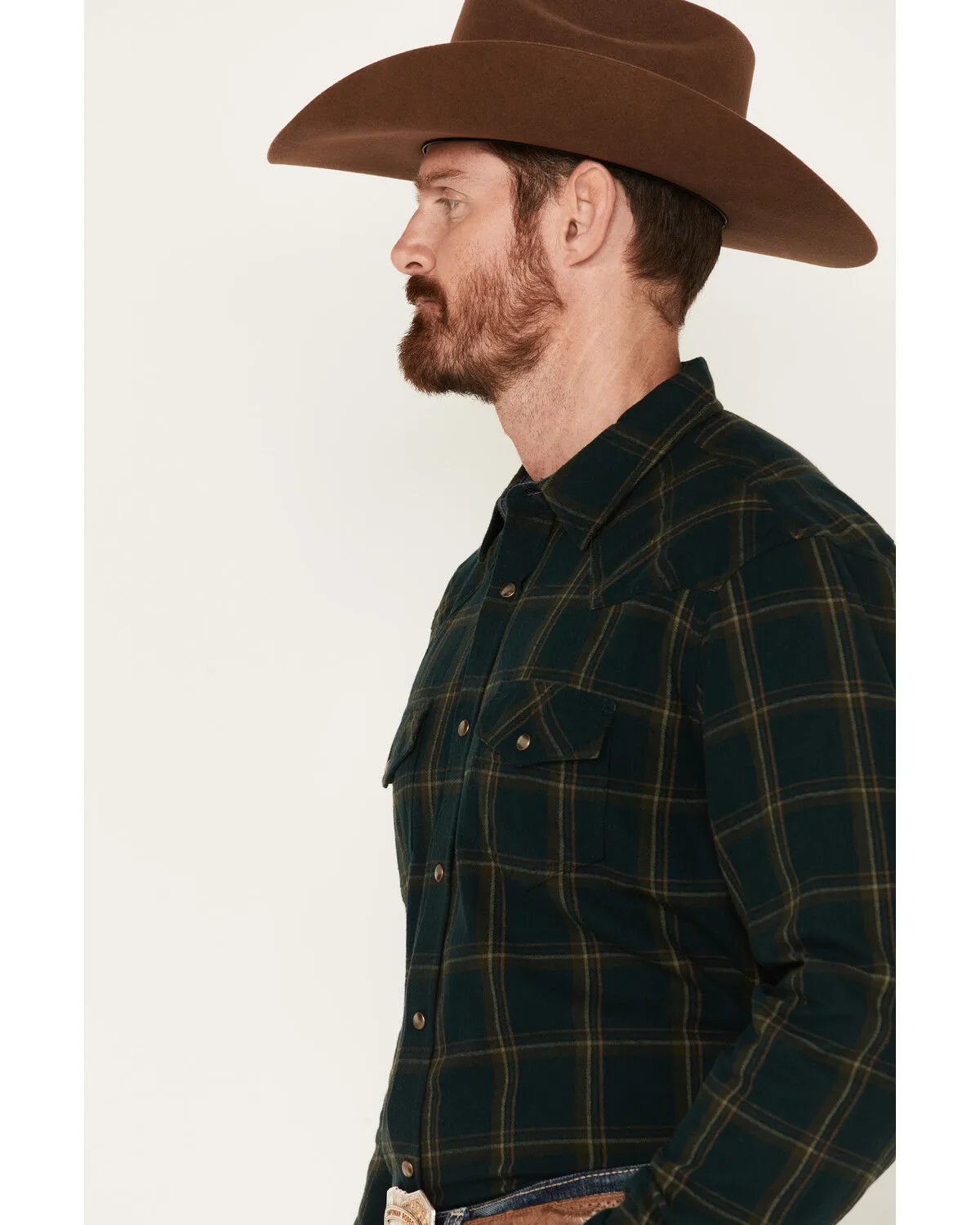 Product Name:  Cody James Men's Yucca Valley Plaid Print Long Sleeve Snap Western Flannel Shirt