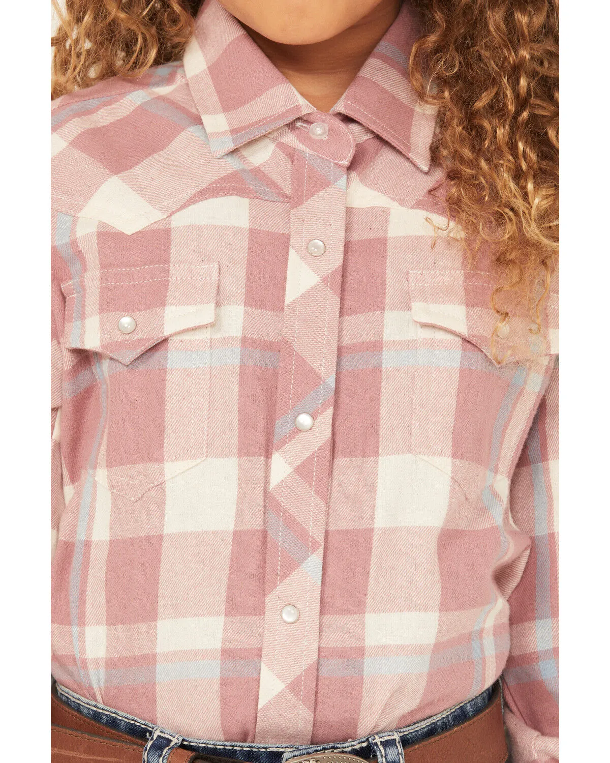 Product Name:  Ely Walker Girls' Plaid Print Long Sleeve Pearl Snap Flannel Shirt