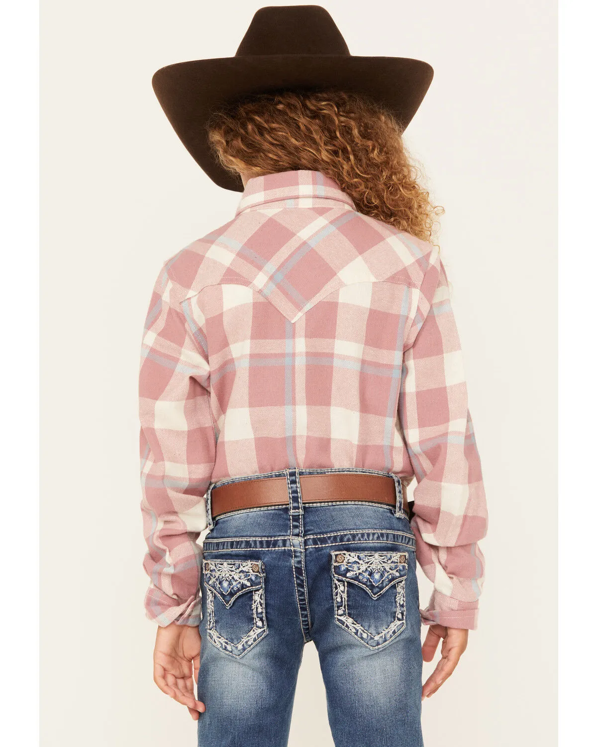 Product Name:  Ely Walker Girls' Plaid Print Long Sleeve Pearl Snap Flannel Shirt