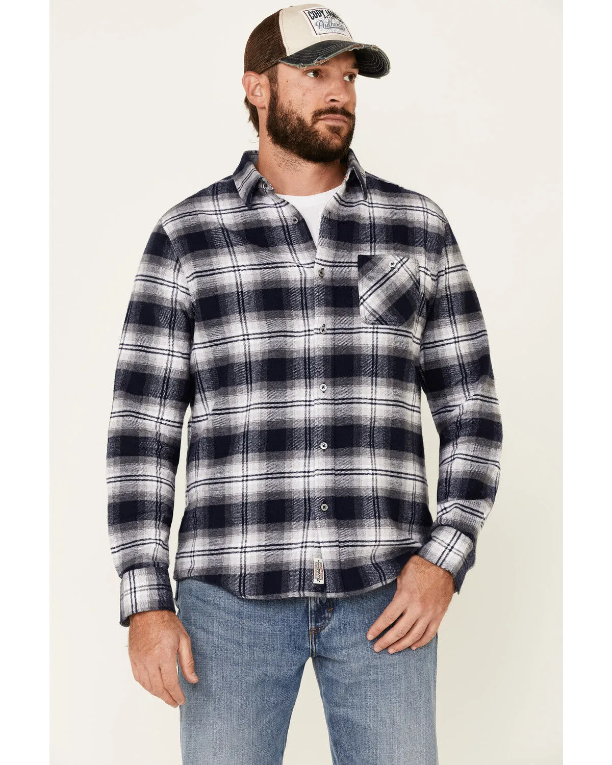 Product Name:  Flag & Anthem Men's Hanston Large Plaid Long Sleeve Western Flannel Shirt