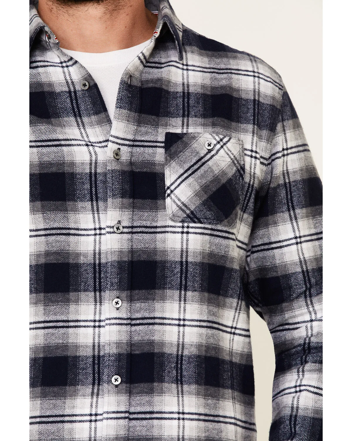 Product Name:  Flag & Anthem Men's Hanston Large Plaid Long Sleeve Western Flannel Shirt