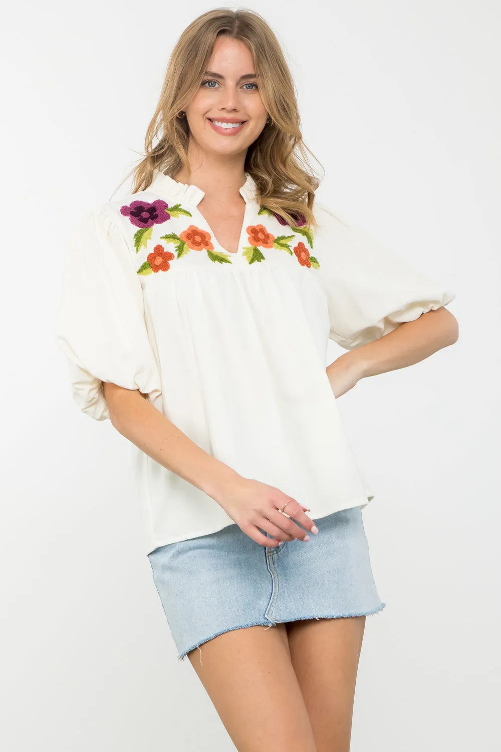 Puff Sleeve Corduroy Top - Shop Now