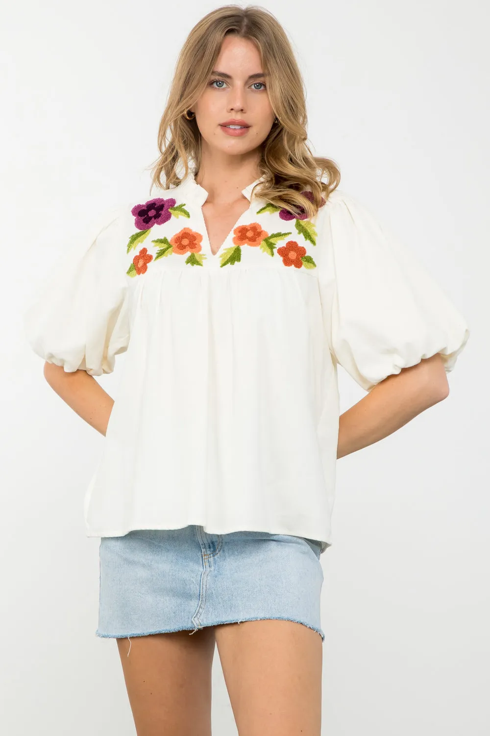 Puff Sleeve Corduroy Top - Shop Now