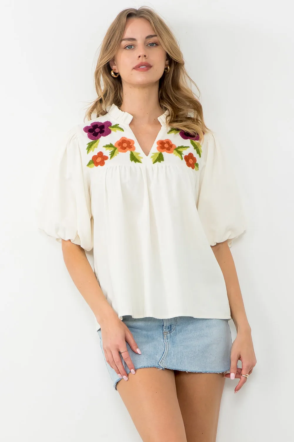 Puff Sleeve Corduroy Top - Shop Now