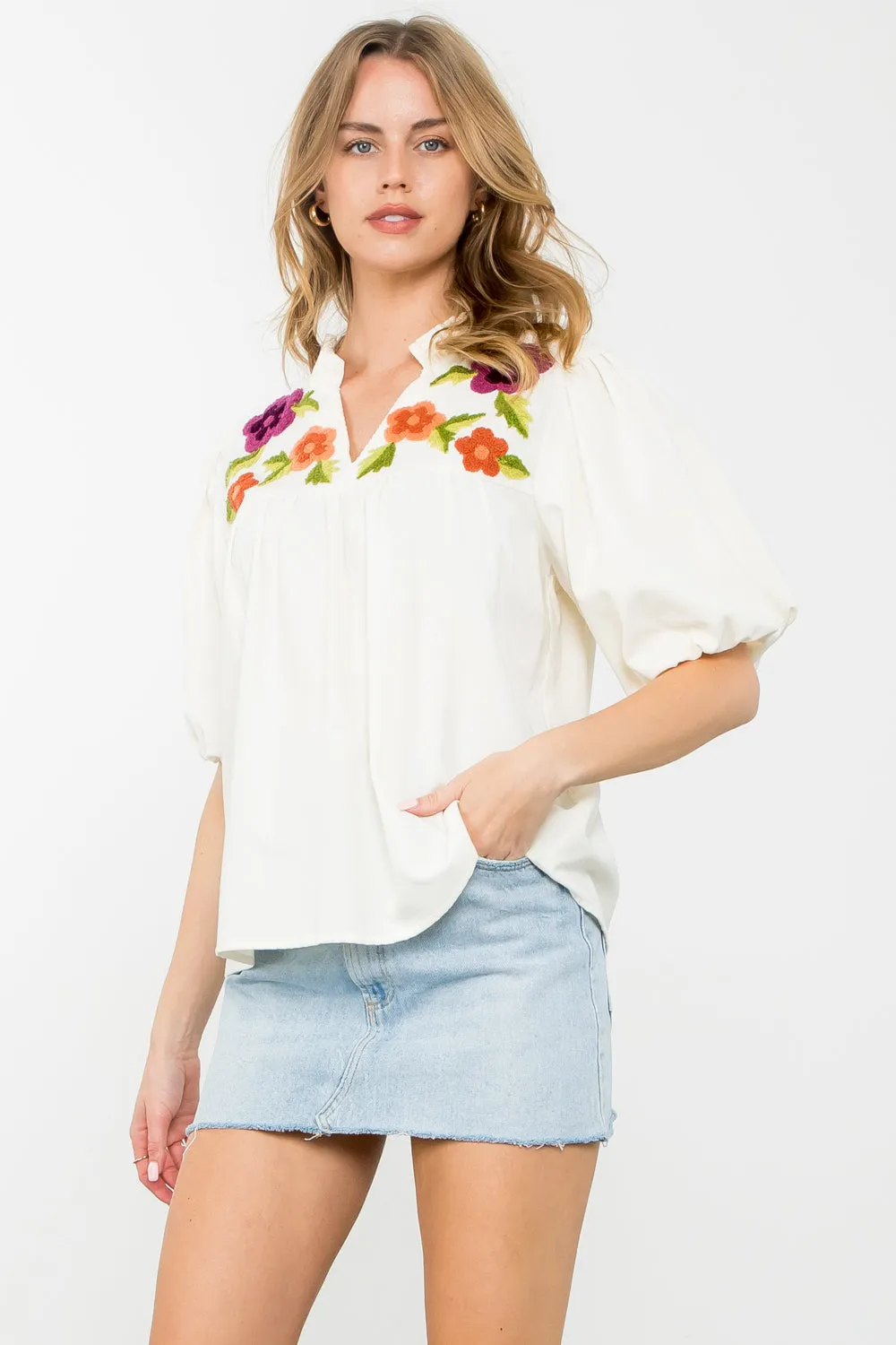 Puff Sleeve Corduroy Top - Shop Now