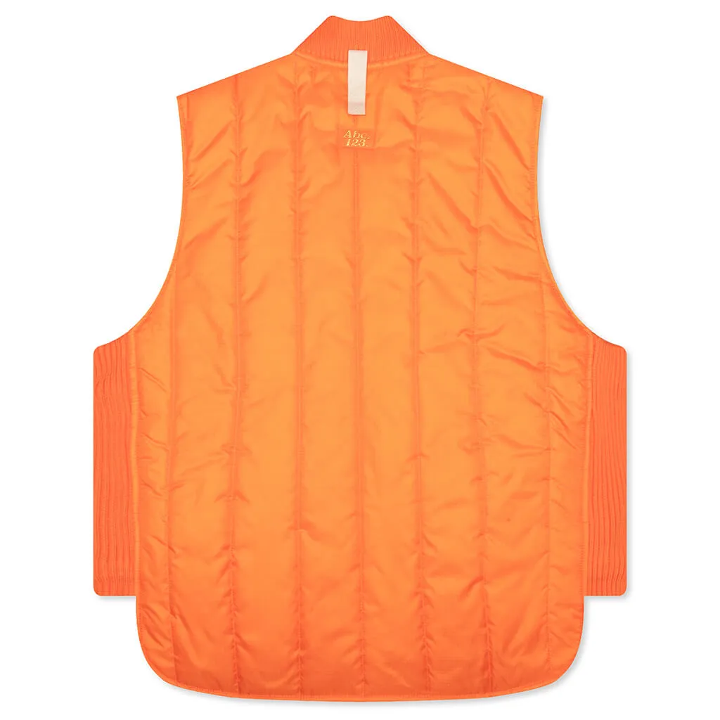 Puffer Vest in Carnelian Orange