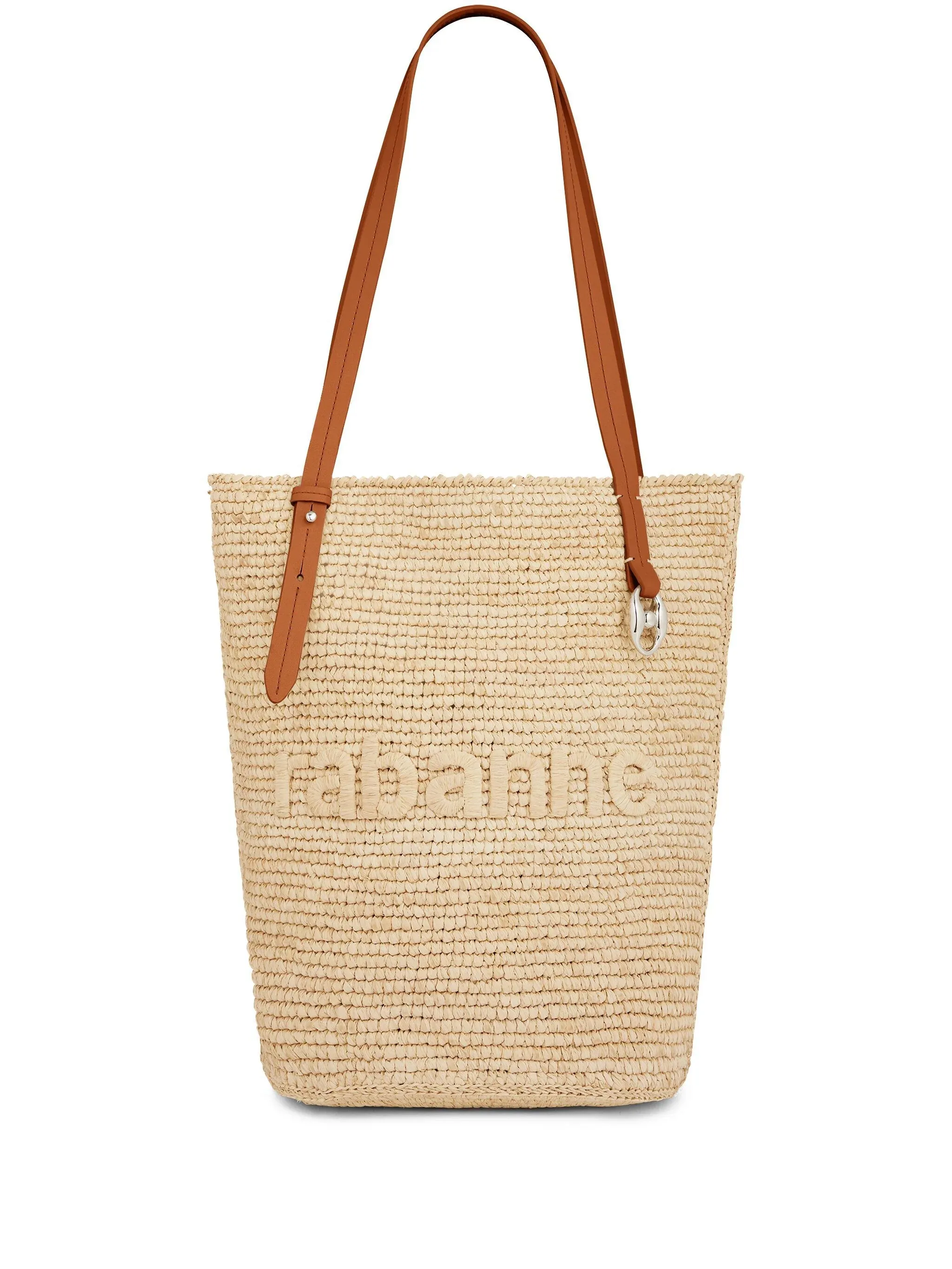 RABANNE Natural Raffia Tote Bag With Logo