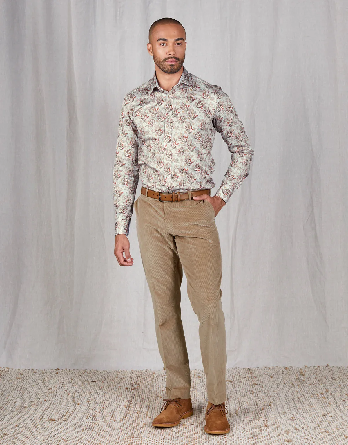 Rembrandt Beige Corduroy Trousers - Gambino Stretch | Top Quality