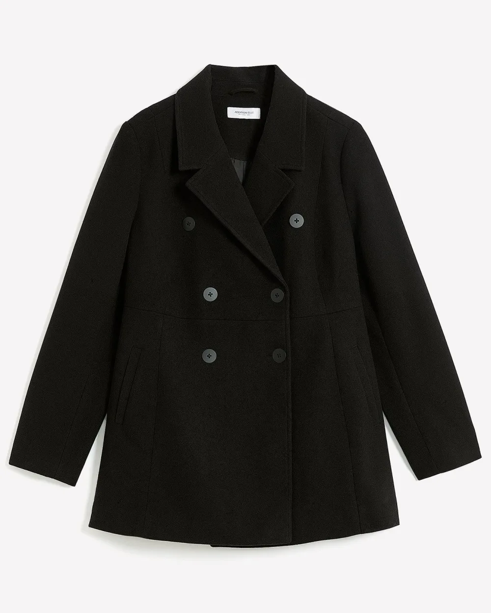 Responsible, Short Black Military Wool Coat - Addition Elle