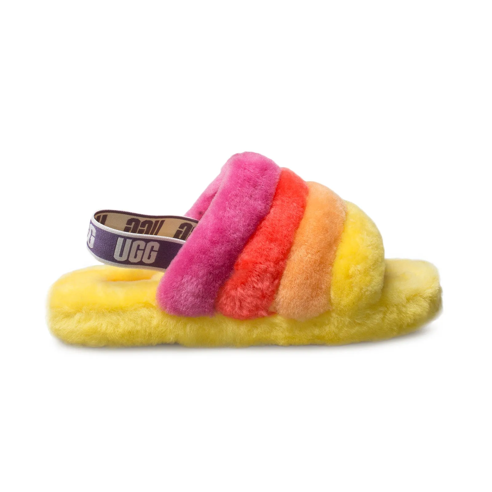 Result: Men's UGG Fluff Yeah Slide Pride Rainbow Yellow Slippers