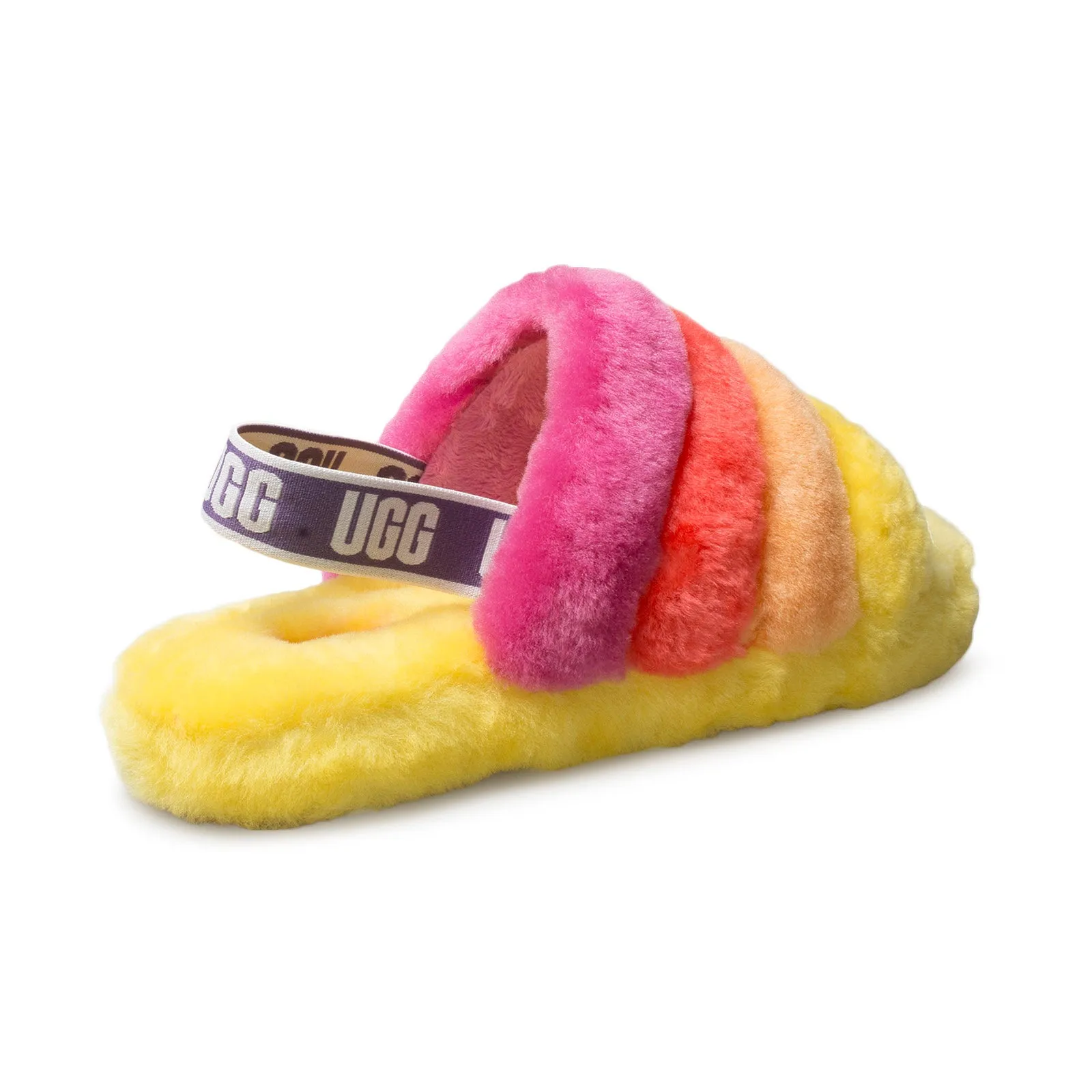 Result: Men's UGG Fluff Yeah Slide Pride Rainbow Yellow Slippers