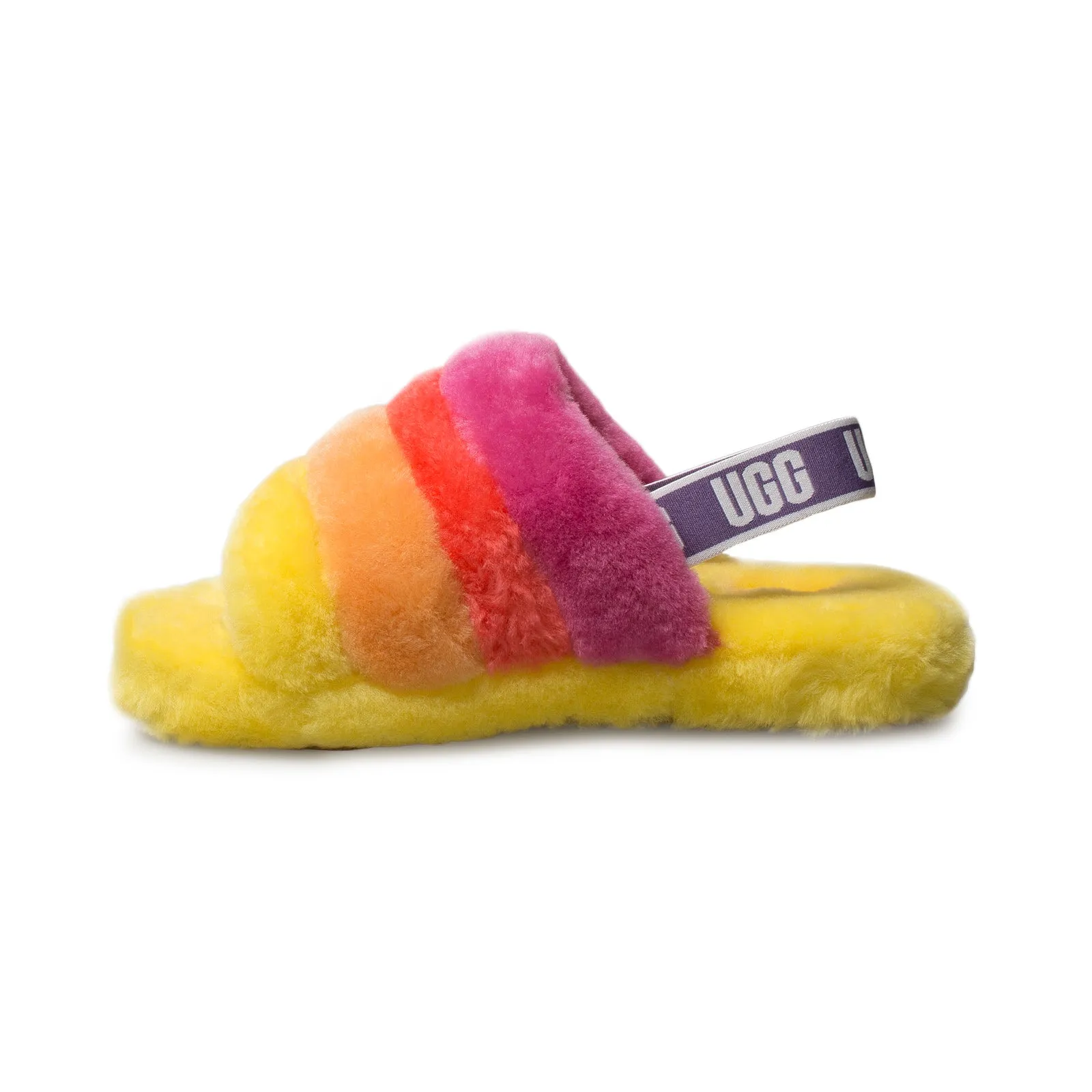 Result: Men's UGG Fluff Yeah Slide Pride Rainbow Yellow Slippers