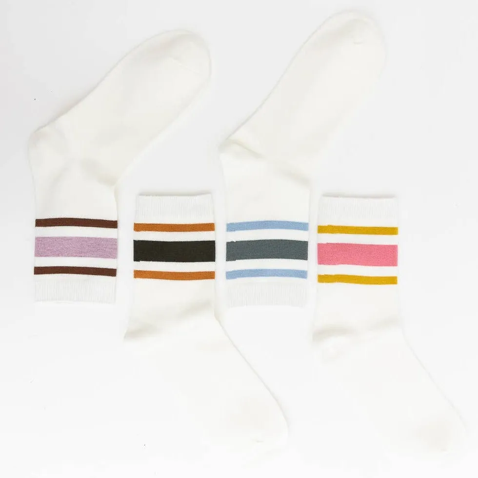 Retro Stripe Crew Socks