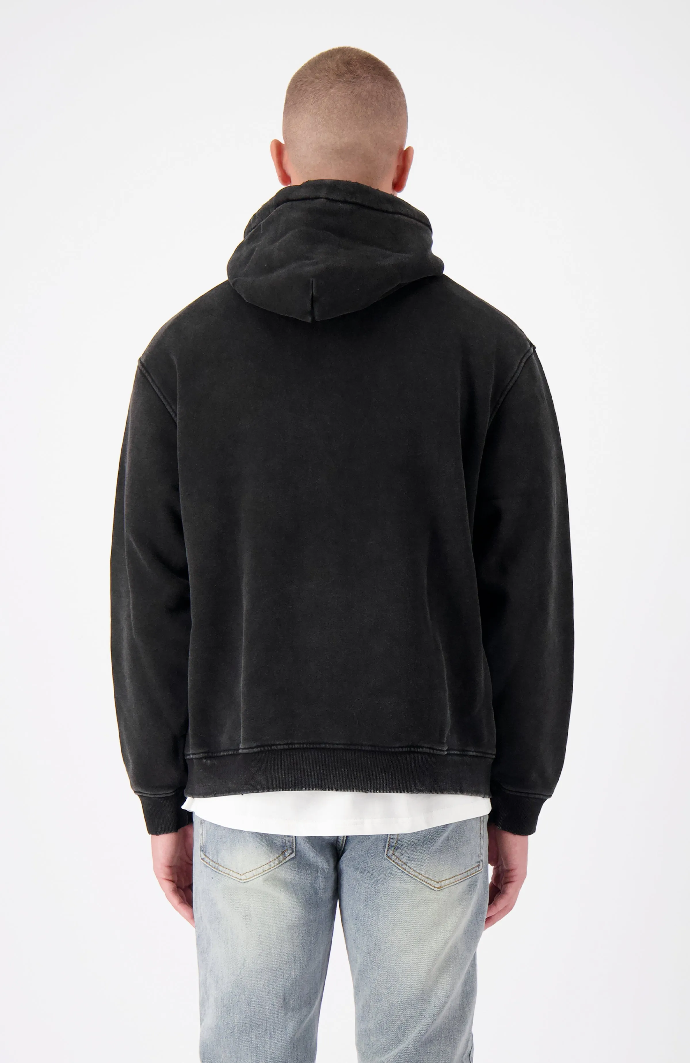 RIBCAGE HOODIE | Washed Black