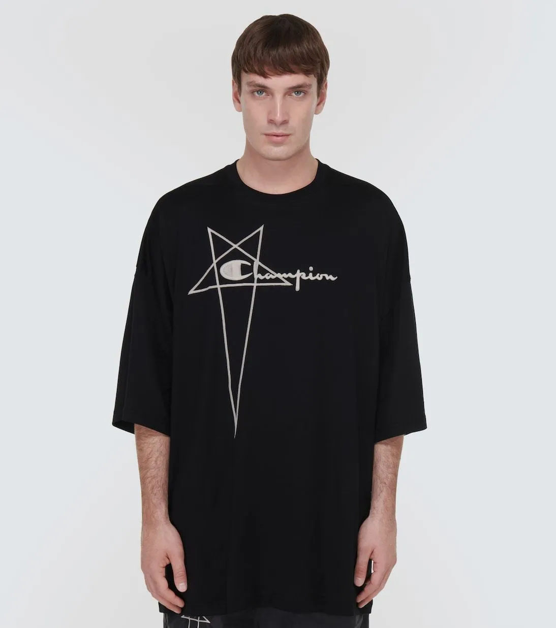 RICK OWENS  |Crew Neck Star Street Style Cotton Short Sleeves Oversized