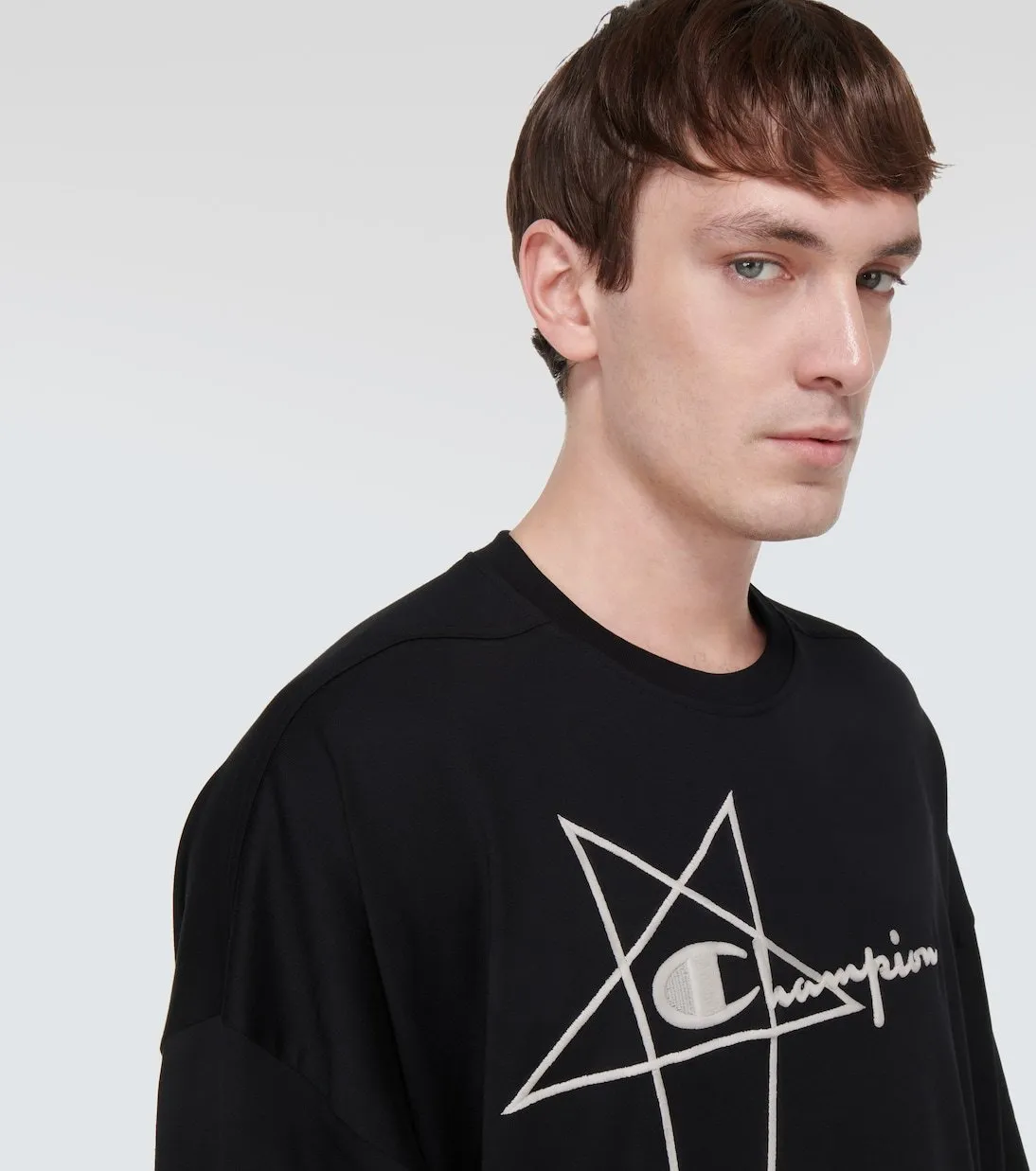 RICK OWENS  |Crew Neck Star Street Style Cotton Short Sleeves Oversized