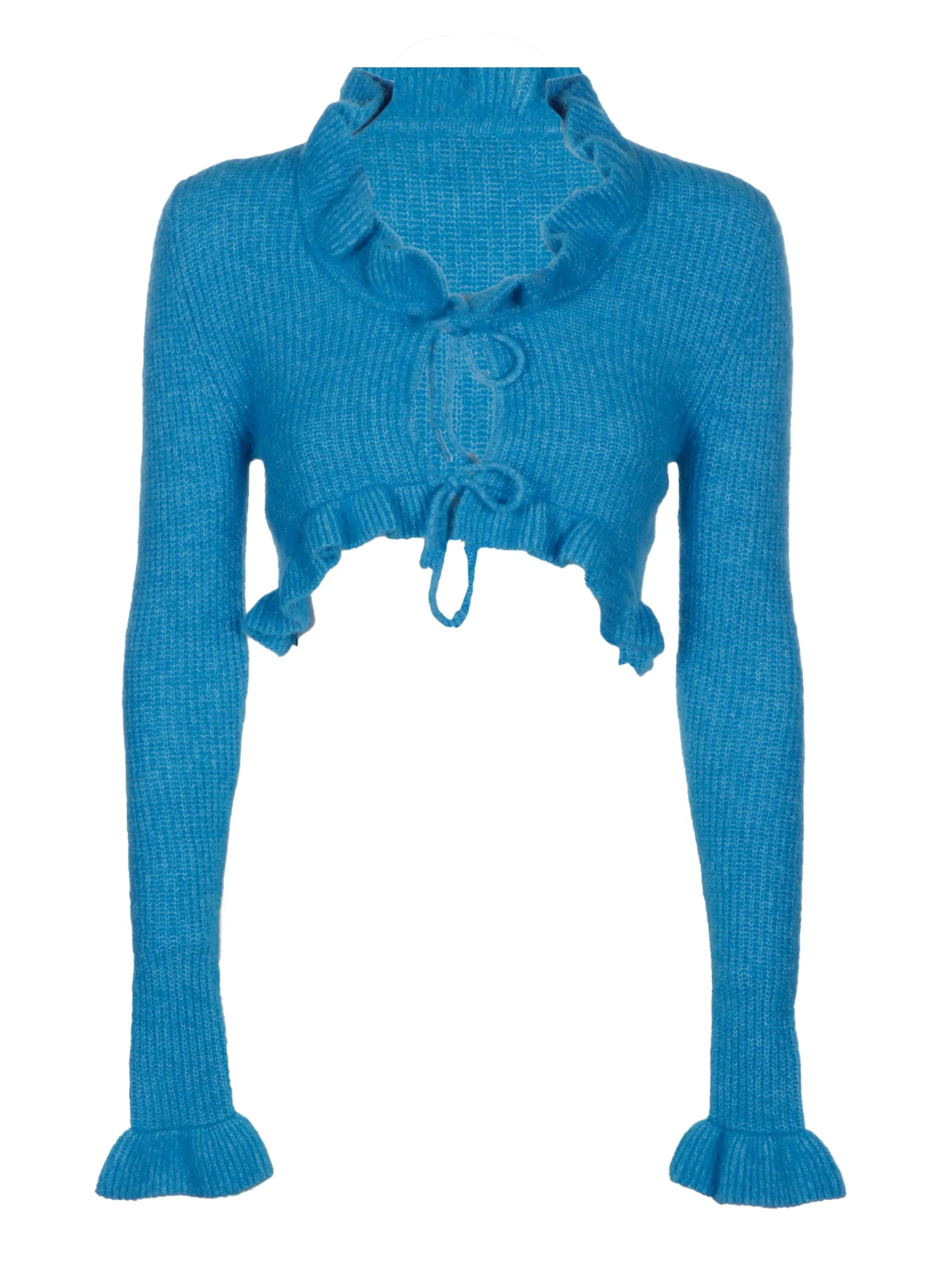 Ruffled Cropped Cardigan by Ganni