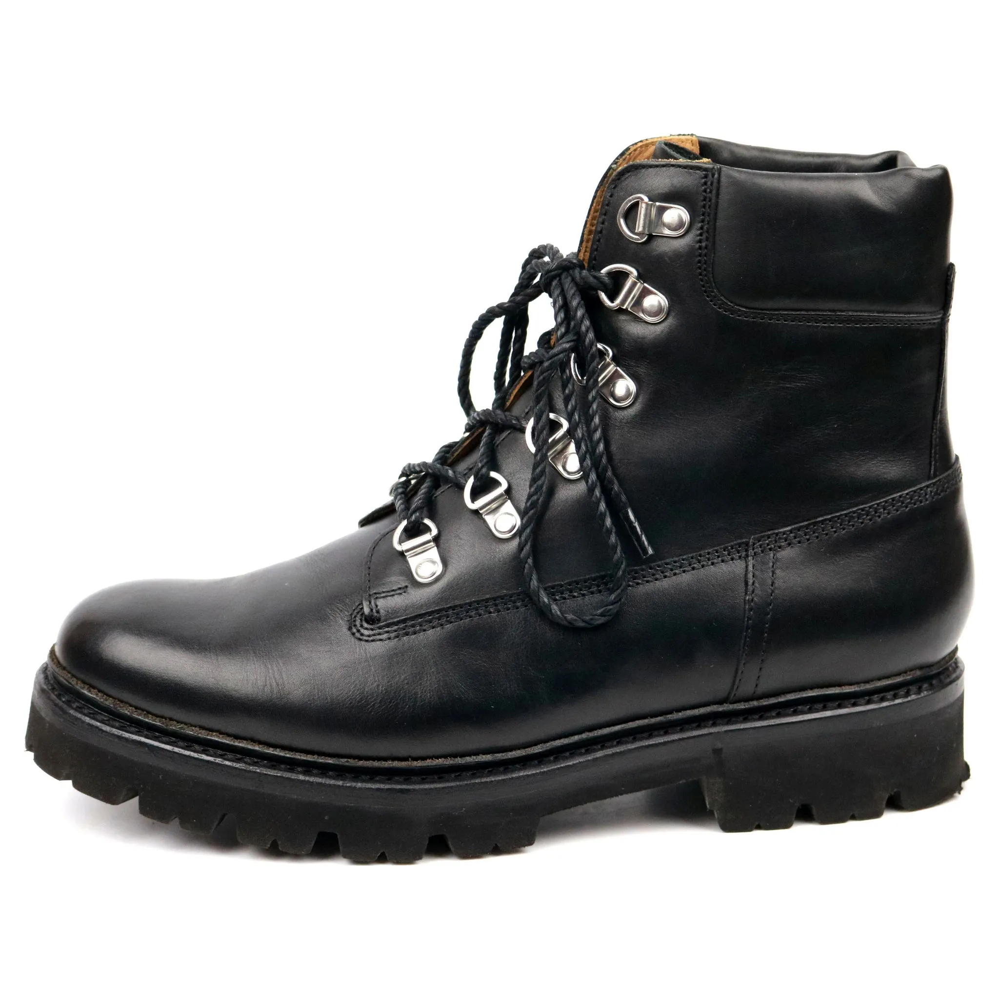 'Rutherford' Black Leather Hiker Boots UK 6.5 G