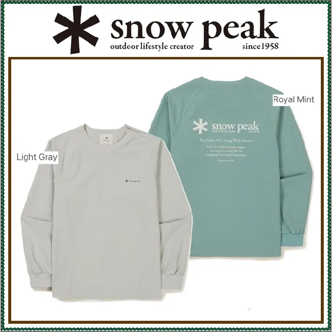 Snow Peak Street Style Long Sleeves Plain Logo Sweatshirts - Buy Now