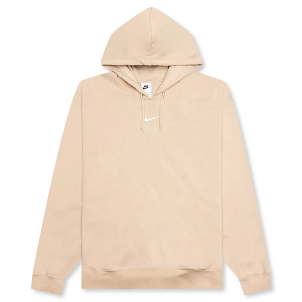 Sportswear Collection Women's Oversized Fleece Hoodie in Sanddrift/White