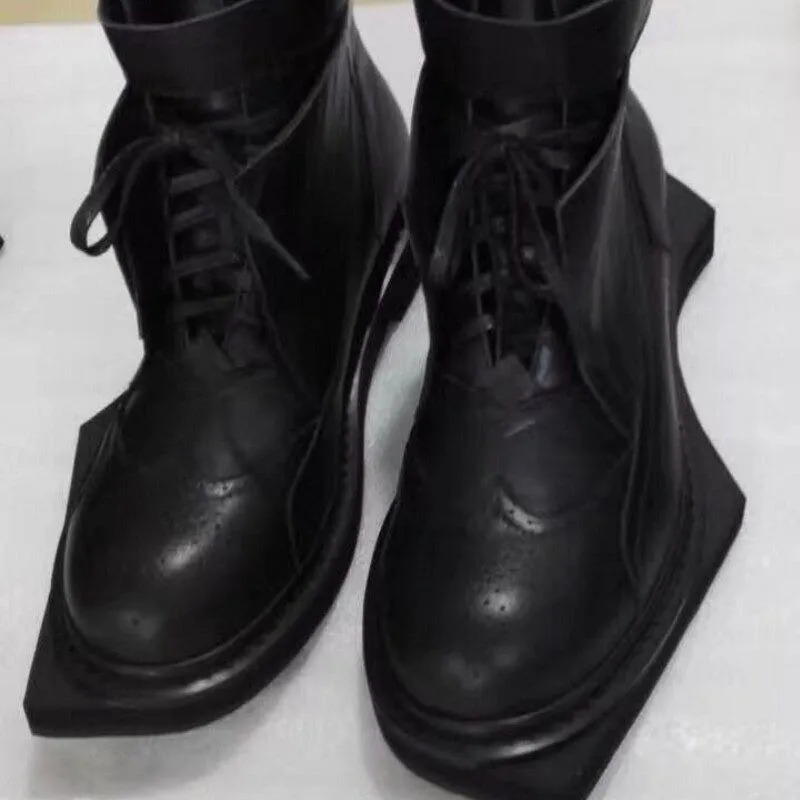 Spring Autumn Men's Genuine Leather Vintage Ankle Boots - Runway Fashion