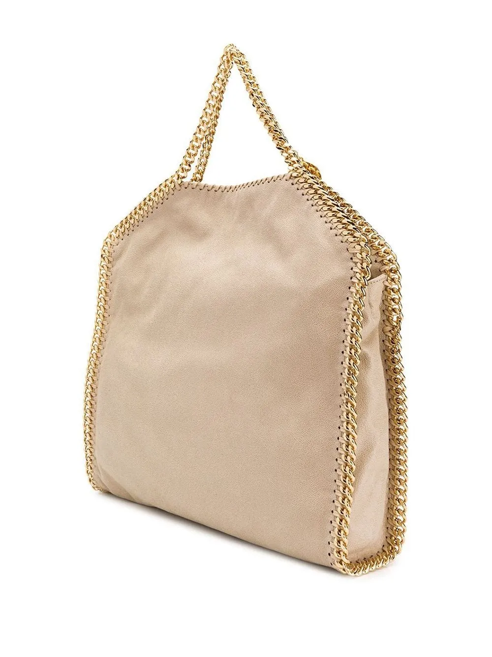 STELLA MCCARTNEY Butter Cream And Gold Falabella Fold Over Tote Bag